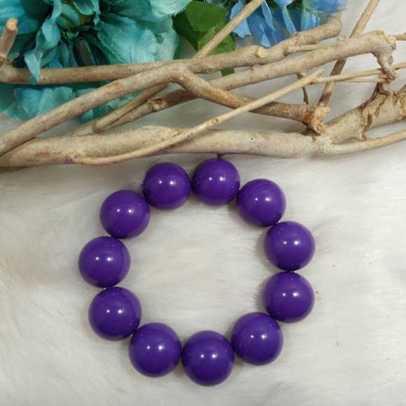 Vintage Purple Stretch Large Boho Bracelet
